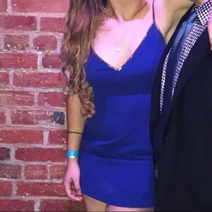 Blue mini dress with cross back